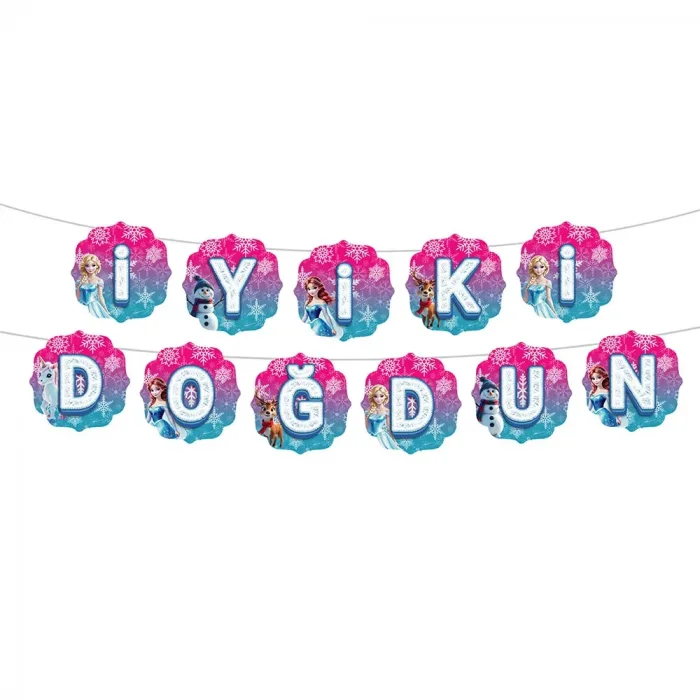 Snowflakes İyi ki Doğdun Harf Afiş