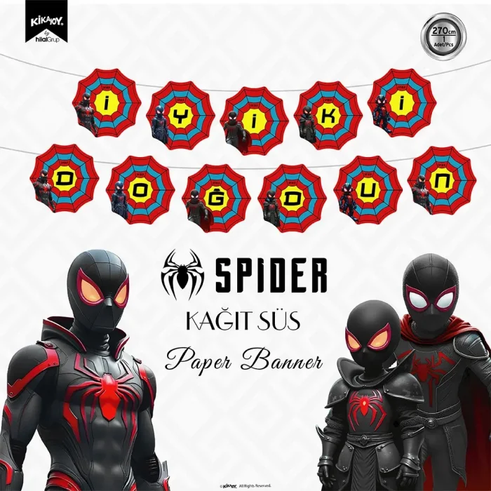 Spider İyi ki Doğdun Harf Afiş