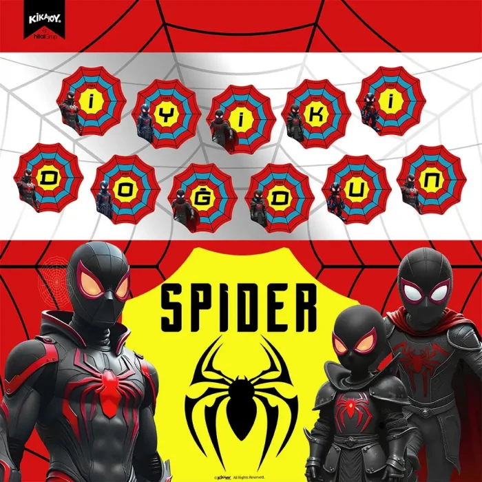 Spider İyi ki Doğdun Harf Afiş