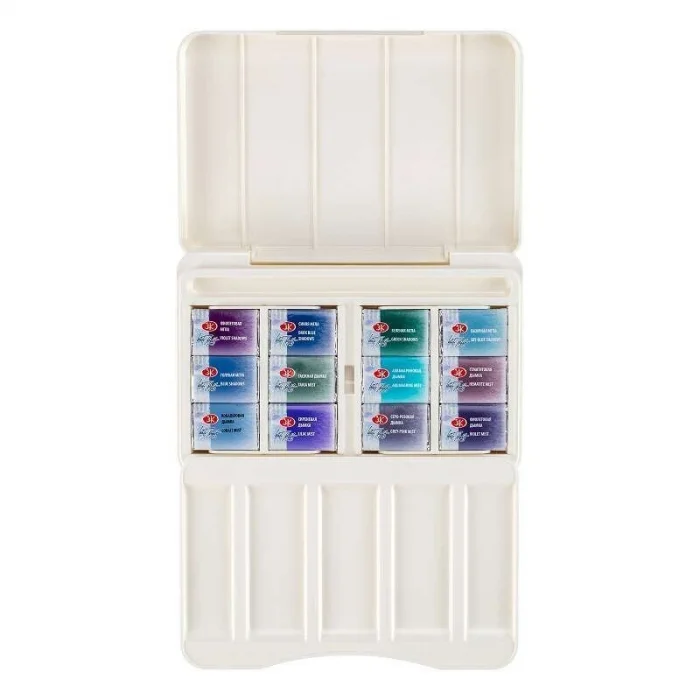 St. Petersburg White Nights Extra-Fine Tam Tablet Sulu Boya Seti 12 Renk Granulation Set