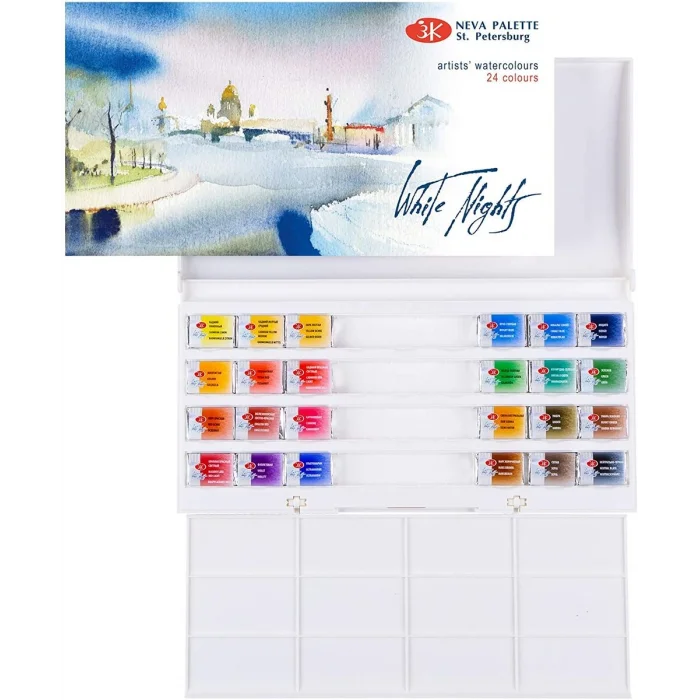 St. Petersburg White Nights Tam Tablet Sulu Boya Seti 24 Renk