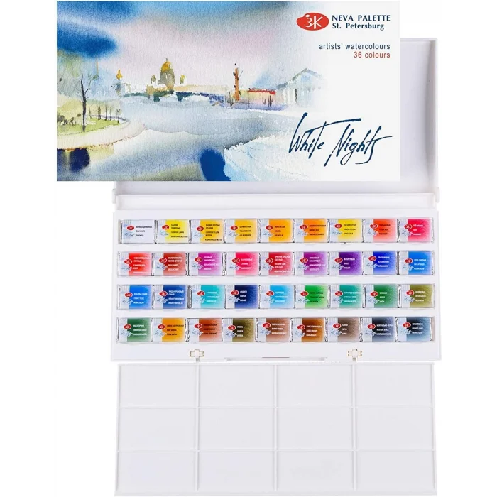 St. Petersburg White Nights Tam Tablet Sulu Boya Seti 36 Renk