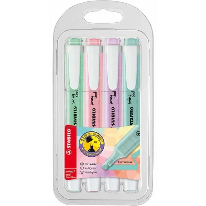 Stabilo Swing Cool Pastel İşaretleme Kalemi Seti 4 Renk