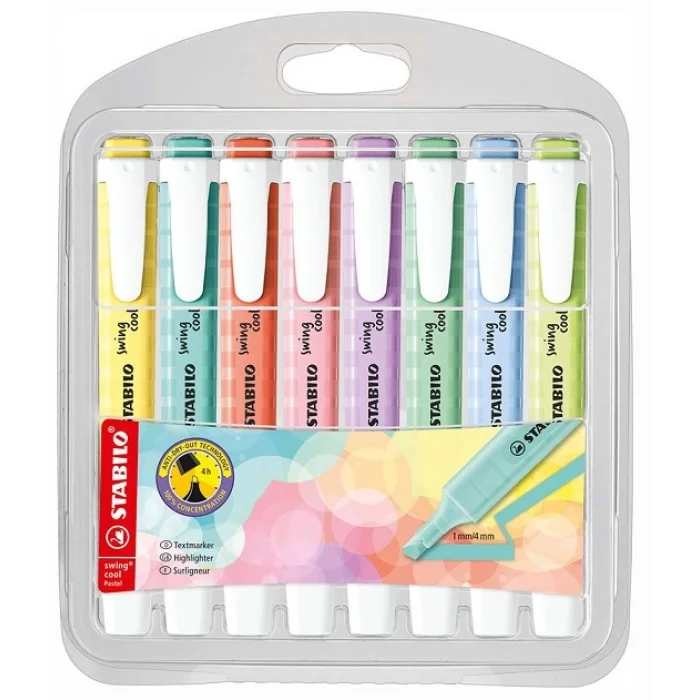 Stabilo Swing Cool Pastel İşaretleme Kalemi Seti 8 Renk