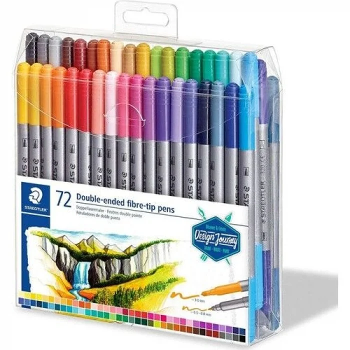 Staedtler Çift Uçlu Keçeli Kalem Seti 72 RENK (0.5 mm - 3 mm)