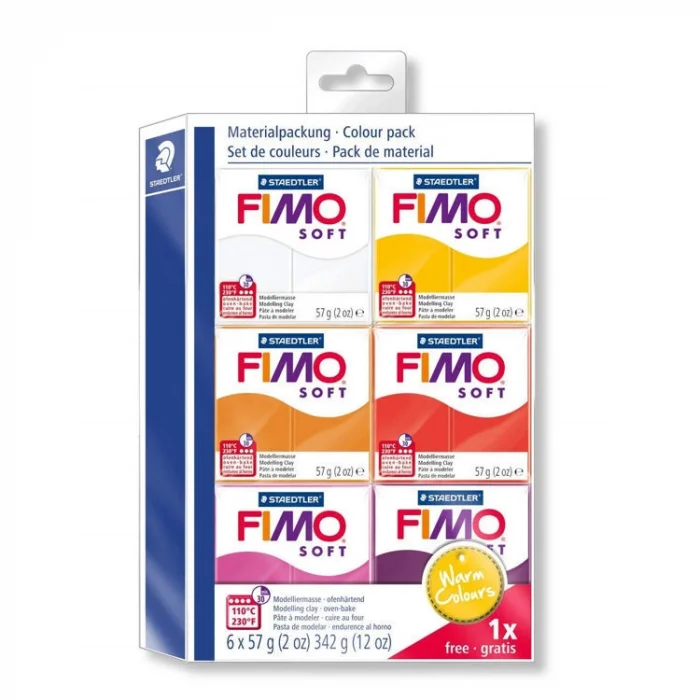 Staedtler Fimo Soft Polimer Kil Seti 6 Renk x 57 gr. Warm Colours
