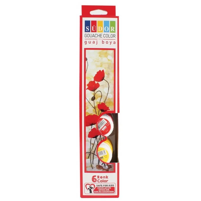 Südor Guaj Boya Seti 6 Renk x 15 ml. Şişe