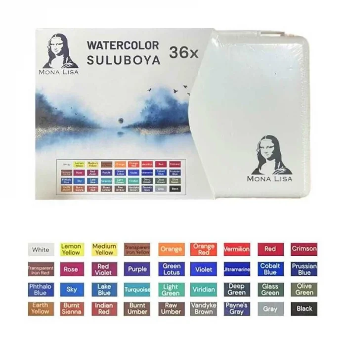 Südor Mona Lisa Profesyonel Tablet Sulu Boya Seti 36 Renk