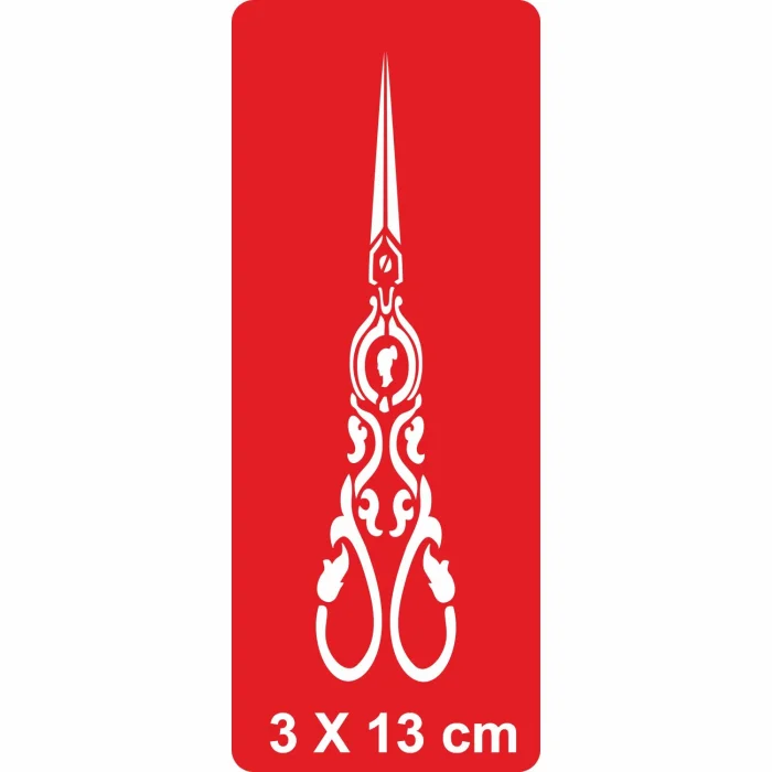 Süslü Makas 2 Tattoo Geçici Dövme Şablonları Kına Kalıpları