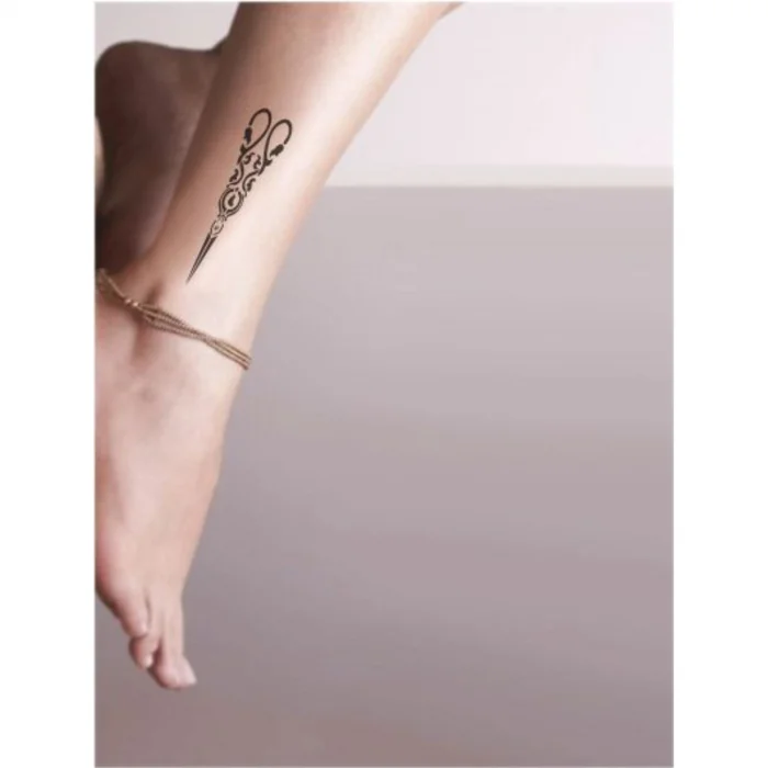 Süslü Makas 2 Tattoo Geçici Dövme Şablonları Kına Kalıpları