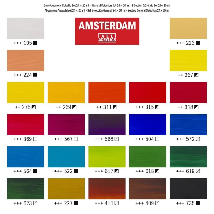 Talens Amsterdam Akrilik Boya Seti 24 Renk x 20 ml.