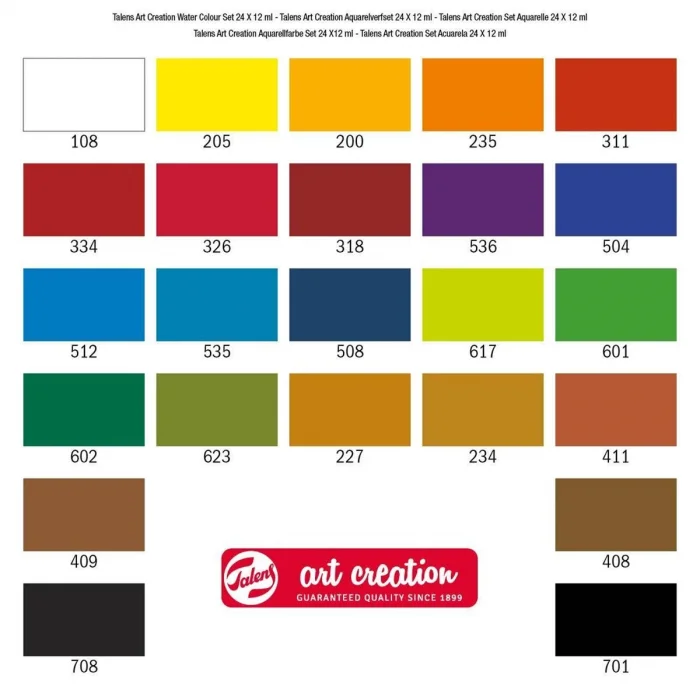 Talens Art Creation Water Colour 24 Renk Tüp Sulu Boya Seti