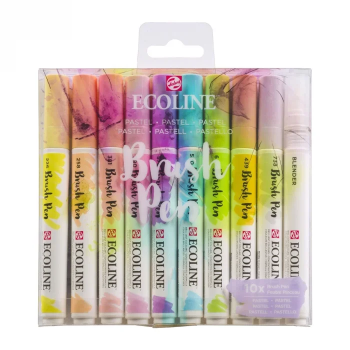 Talens Ecoline Brush Pen Fırça Uçlu Kalem Seti 10 Renk PASTEL COLOURS