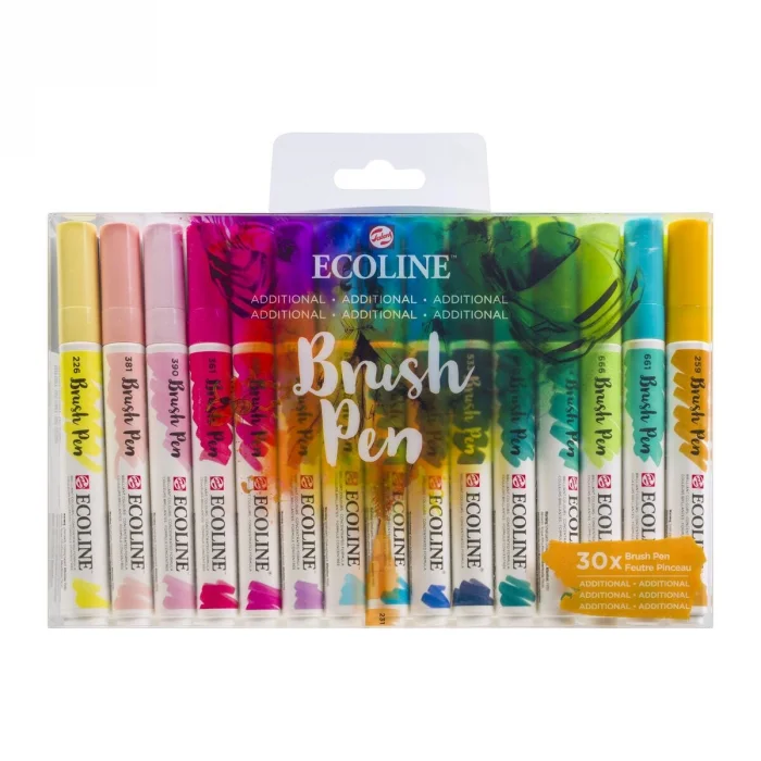 Talens Ecoline Brush Pen Fırça Uçlu Kalem Seti 30 Renk ADDITIONAL COLOURS