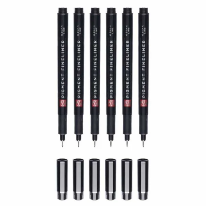 Talens Pigment Fineliner Teknik Çizim Kalemi Seti 6lı