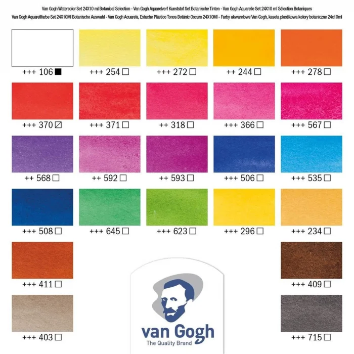 Talens Van Gogh Tablet Sulu Boya Seti 24 Renk Botanik Renkleri