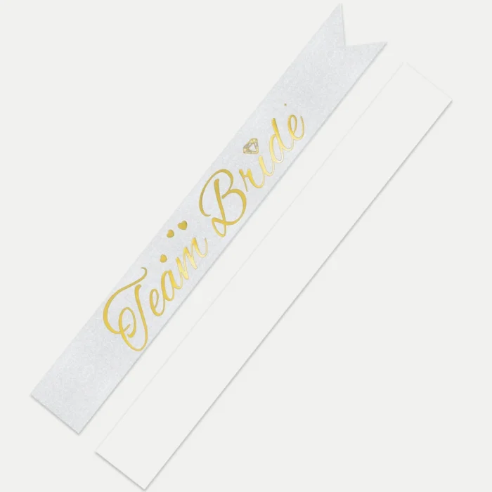 Team Bride Baskılı Varaklı Lüks Kuşak -Altın-