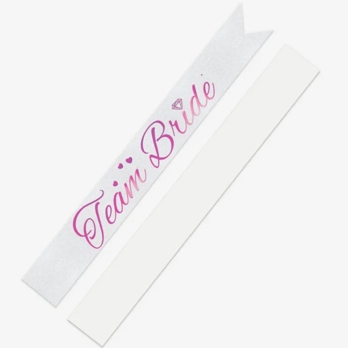 Team Bride Baskılı Varaklı Lüks Kuşak -Fuşya-
