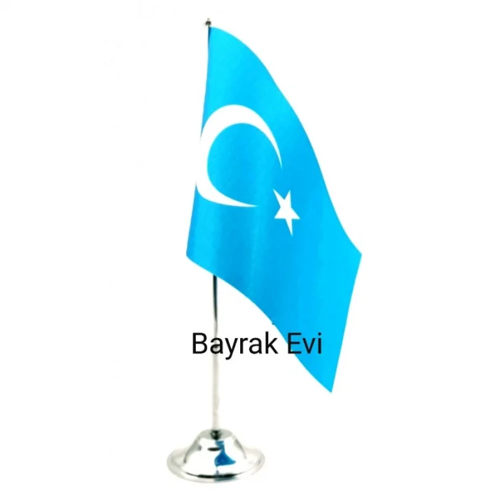 Tekli Doğu Türkistan Masa Bayrağı (GÖKBAYRAK)