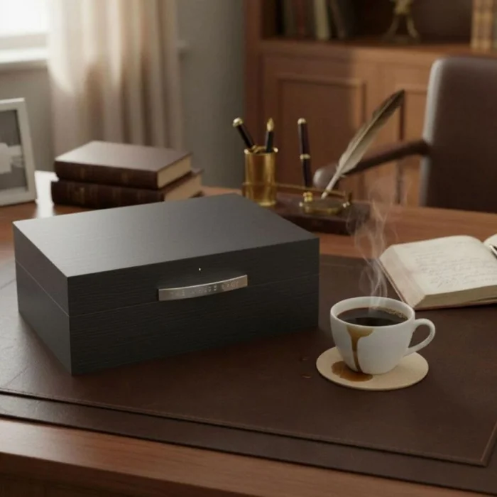 The White Spot Humidor Puro Kutusu Gri Meşe 50s