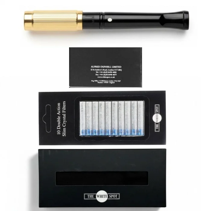 The White Spot Kısa Ejektörlü Sigara Ağızlığı 9mm İçin Gold Line