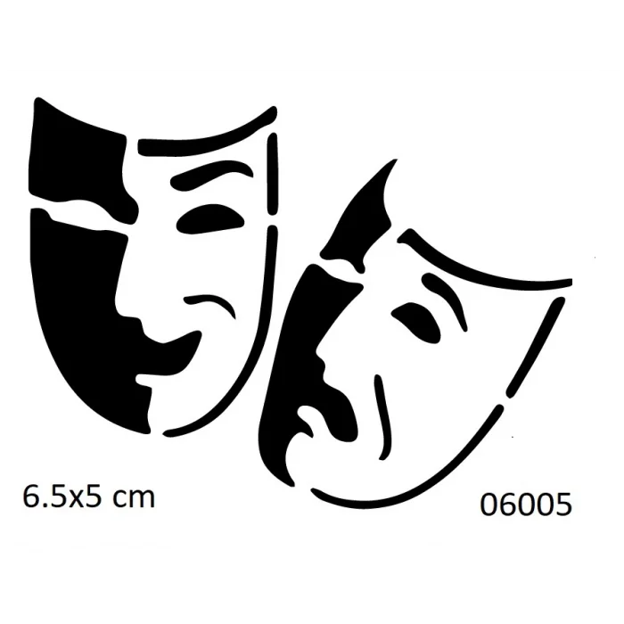 Tiyatro Maske Geçici Dövme Şablonu