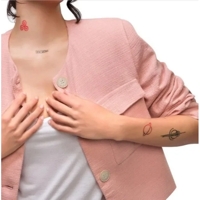 Toptan 10 Adet Spray Tattoo Paketi 54 adet şablon hediyeli