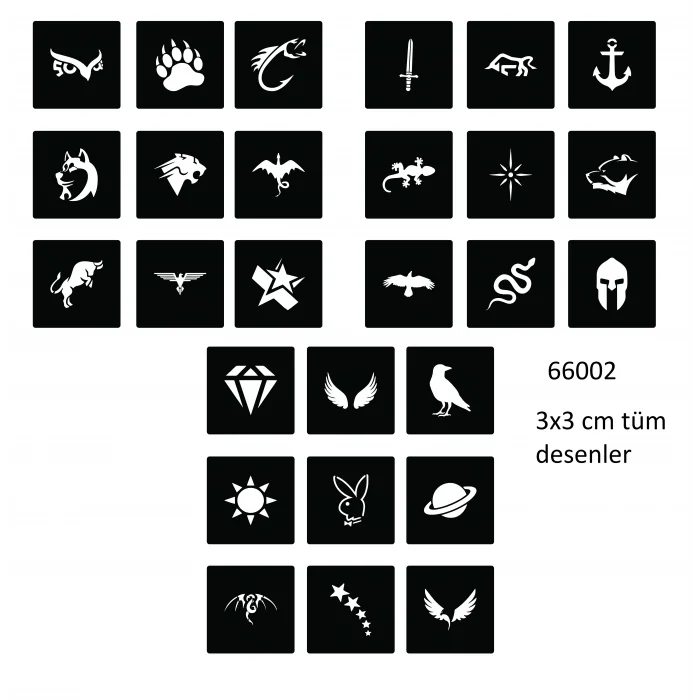 Toptan 10 Adet Spray Tattoo Paketi 54 adet şablon hediyeli