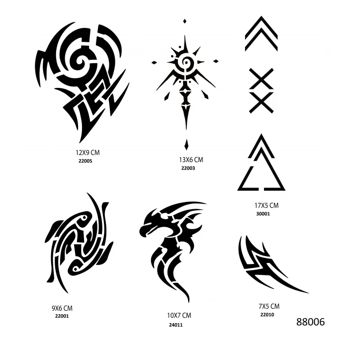 Tribal Desenler Geçici Dövme Şablonu Seti 6 Adet