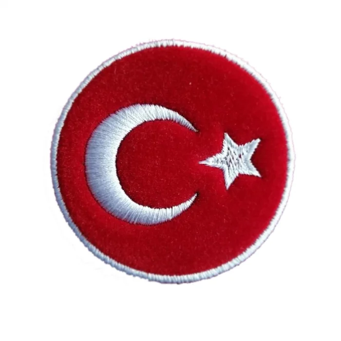 Türk Bayrağı -Nakış Peç (Yuvarlak)