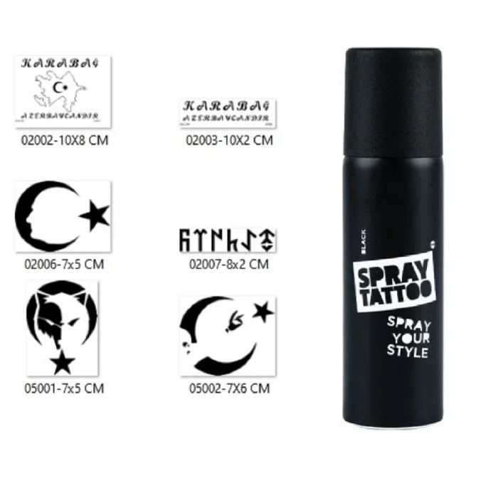 Türk Modelleri Sprey Dövme Seti Spray Tatto