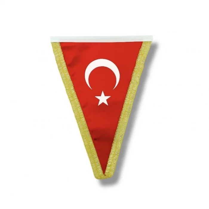 Üçgen Türk Bayrağı 20x30 (Simli)
