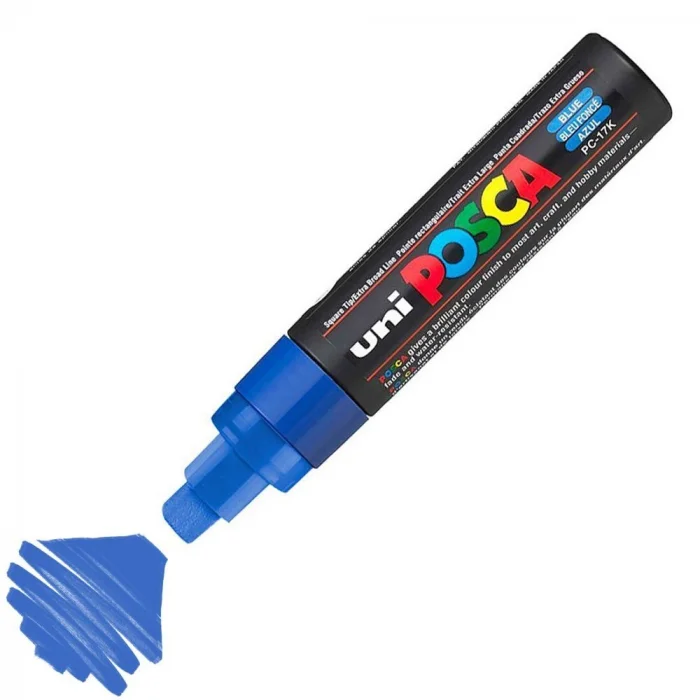Uni Posca PC-17K Boyama Markörü 15 mm Kesik Uç MAVİ
