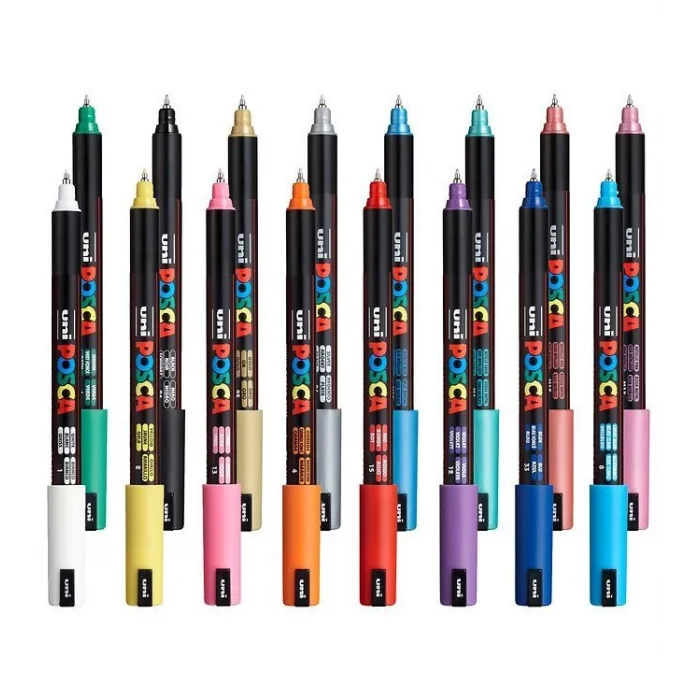 Uni Posca PC-1MR 0.7 Su Bazlı Boyama Markörü Seti 16 RENK