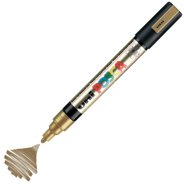 Uni Posca PC-5M Boyama Markörü 1.8-2.5 mm. METALİK ALTIN