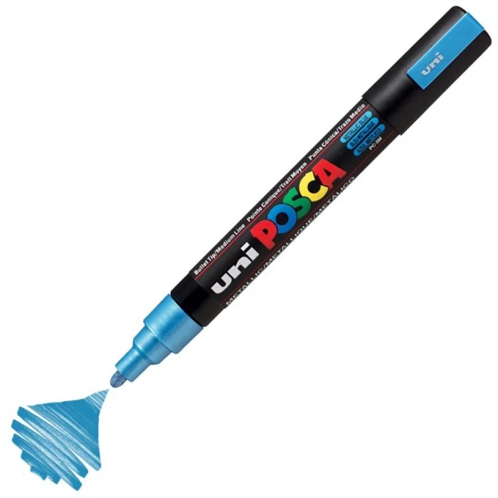 Uni Posca PC-5M Boyama Markörü 1.8-2.5 mm. METALİK MAVİ