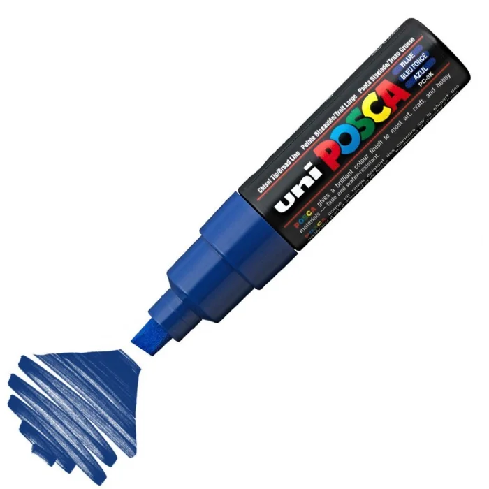 Uni Posca PC-8K Boyama Markörü 8 mm. Kesik Uç MAVİ