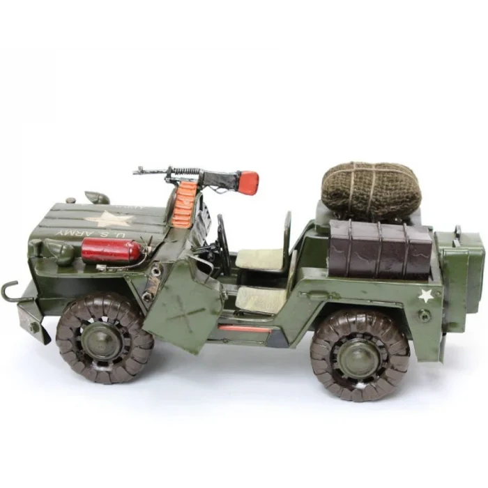 U.S. Army Jeep M151 Elyapımı Eskitilmiş Biblo 25cm