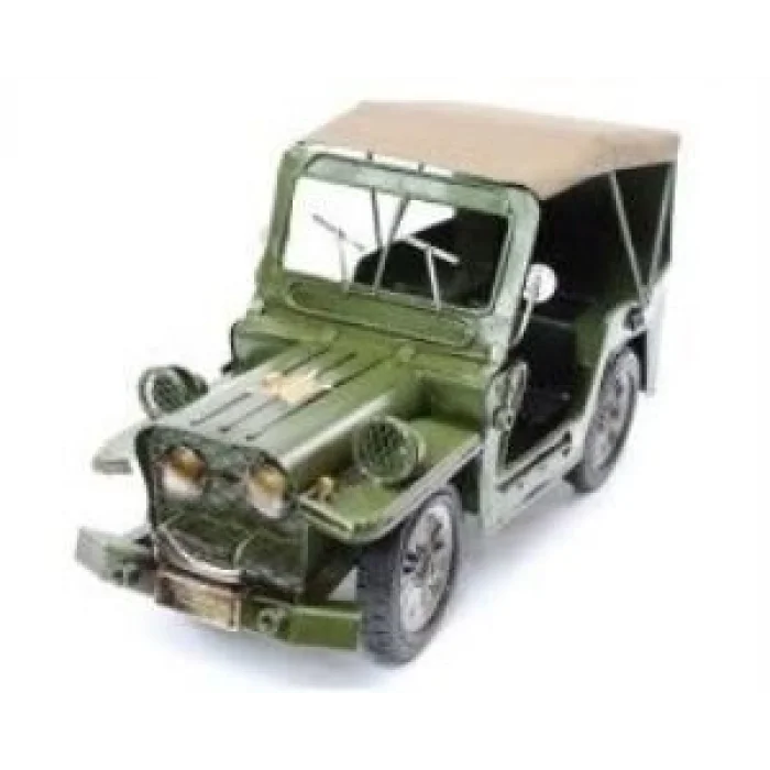 U.S. Army Jeep M381 El Yapımı Eskitilmiş Biblo 26cm
