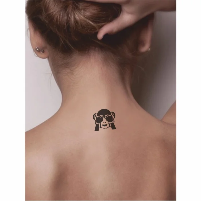 Utangaç Maymun Tattoo Geçici Dövme Şablonları Kına Kalıpları