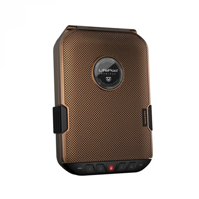 Vaultek Lifepod Seyahat Humidoru Antik Brass