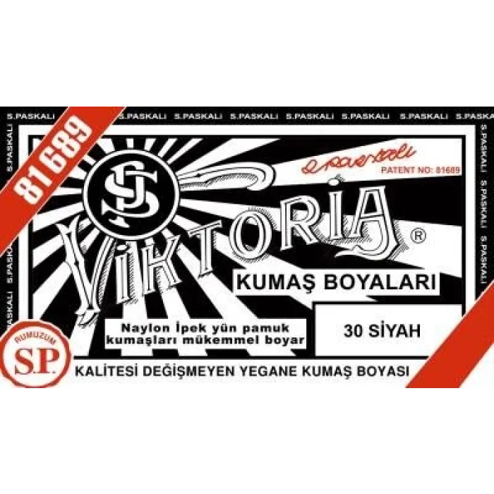 Viktoria Toz Kumaş Boyası 30 SİYAH