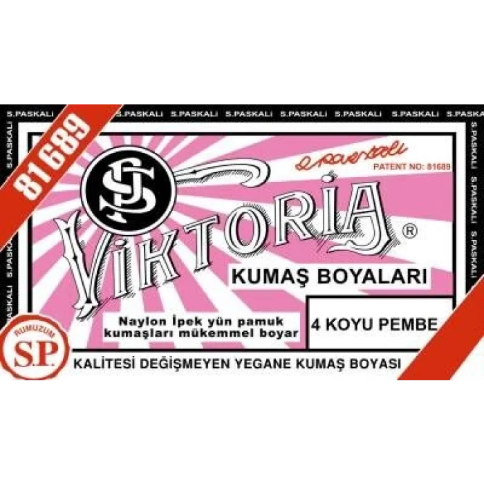 Viktoria Toz Kumaş Boyası 4 KOYU PEMBE