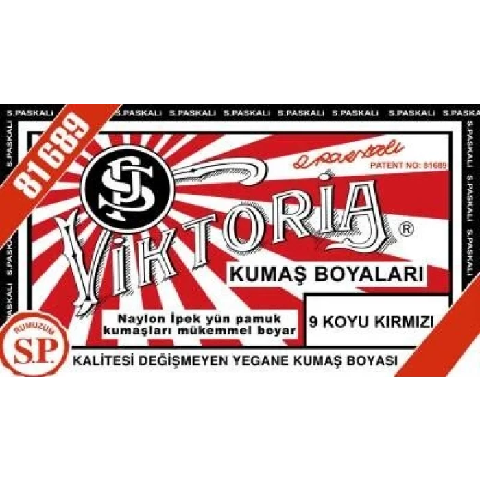 Viktoria Toz Kumaş Boyası 9 KOYU KIRMIZI