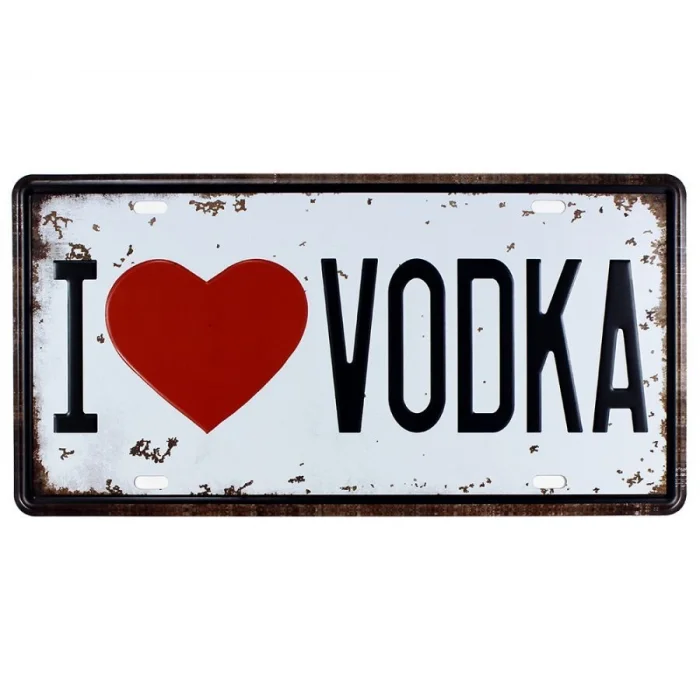 Vintage Metal Plaka Vodka 15x30