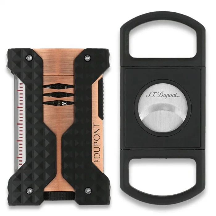 Windproof Rüzgar Geçirmez Puro Çakmak ve Kesici Seti Copper