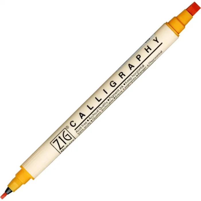 Zig Calligraphy Çift Uçlu Kaligrafi Kalemi 2 mm. + 5 mm. 052 Apricot
