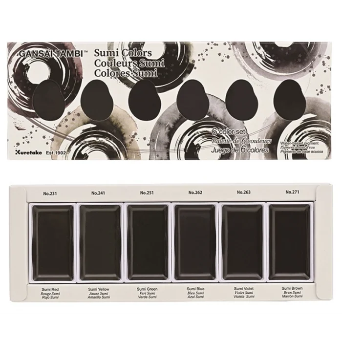 Zig Gansai Tambi Tablet Sulu Boya Seti Sumi Colors 6 Renk
