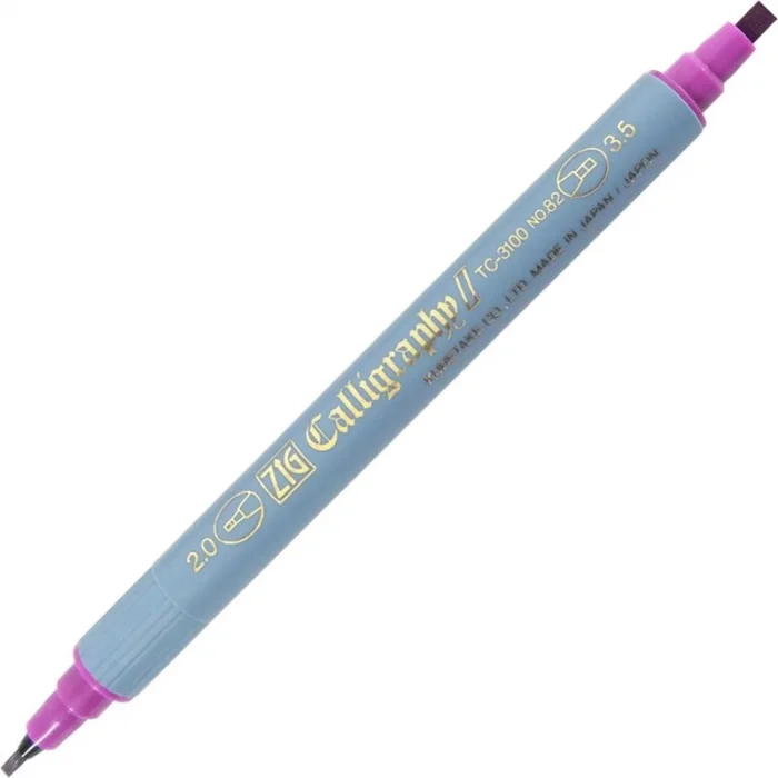 Zig Kaligrafi Kalemi Çift Uçlu 2 mm. + 3.5 mm. Lavanta