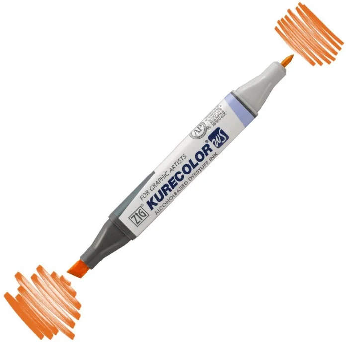 Zig Kurecolor Twin S Grafik Çizim Marker Kalemi 407 Orange